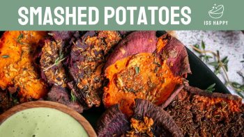 🥔🍠 Knusprige QUETSCHKARTOFFELN mit Dip [Veganes Rezept]