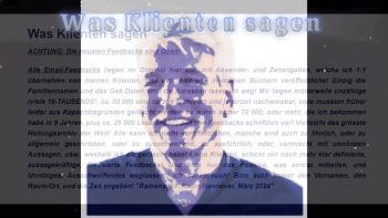Dokumentierte Klienten Feedbacks an Geistheiler Sananda